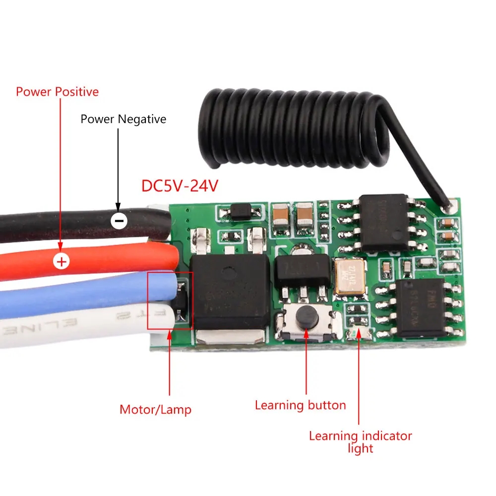 433Mhz Receiver Module - DC 3.7V-24V 433MHz Mini Kablosuz RF