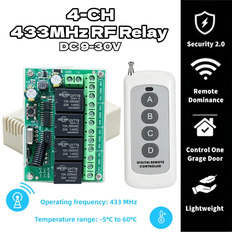 433Mhz Receiver Module - Evrensel Kablosuz Uzaktan Kumanda Anahtarı DC