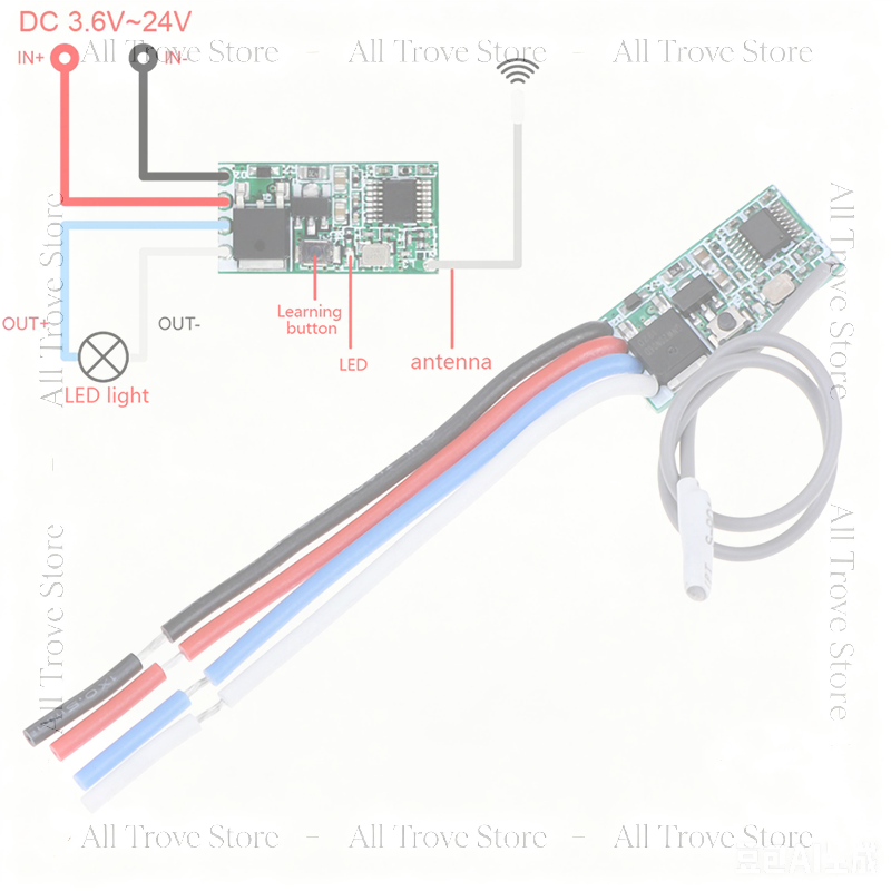 433Mhz 1CH RF Röle Alıcısı Kab - 433Mhz Receiver Module incelemesi ve fiyatı